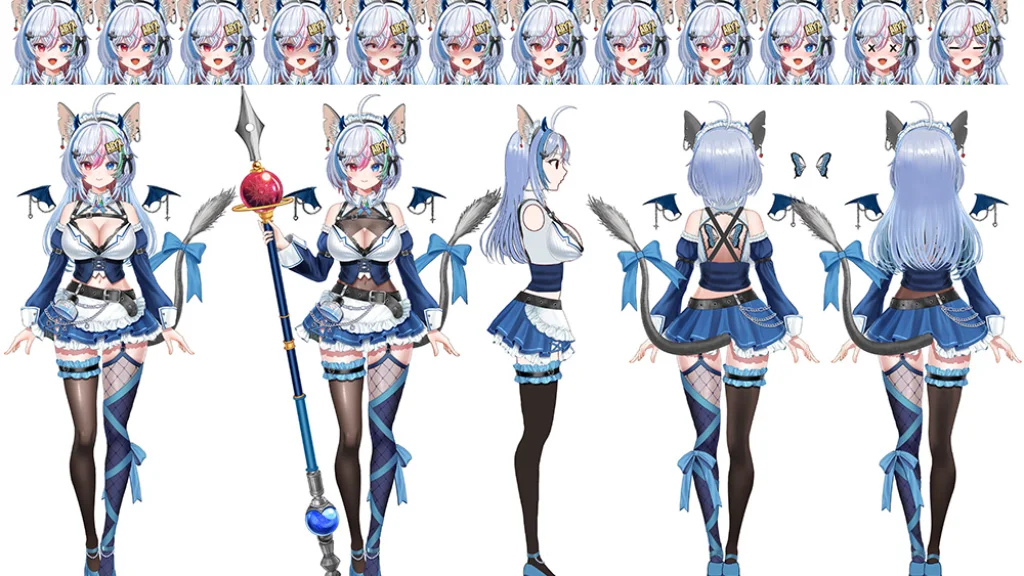 【Character Design三面図】薄皮こむぎの制作実績サムネイル